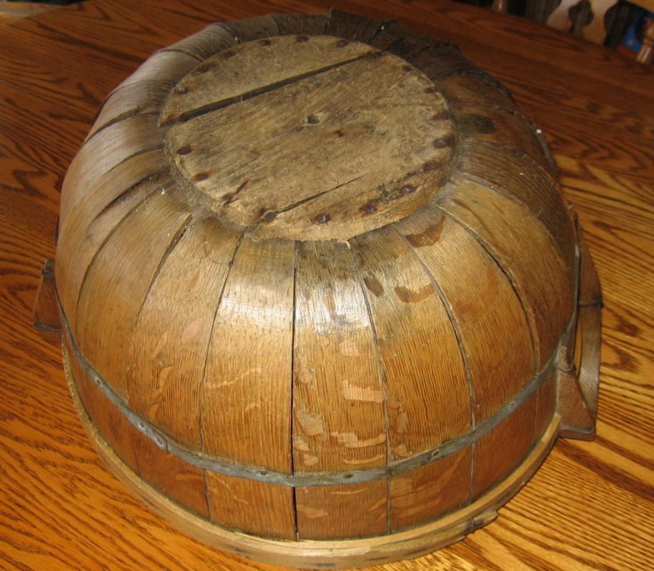 Rare 1/2 Bushel Oak GATHERING BASKET - Antique Field Harvest Basket