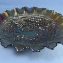 Northwood CARNIVAL GLASS Grape and Cable Amethyst Carnival Glass Shallow PIECRUST Rim Bowl