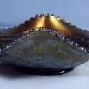 Northwood Carnival Glass Grape and Cable ~ Amethyst 2 Handle Nappy