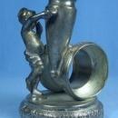RARE Cherub with Bud Vase NAPKIN RING Silverplate - Antique Victorian Silverplate