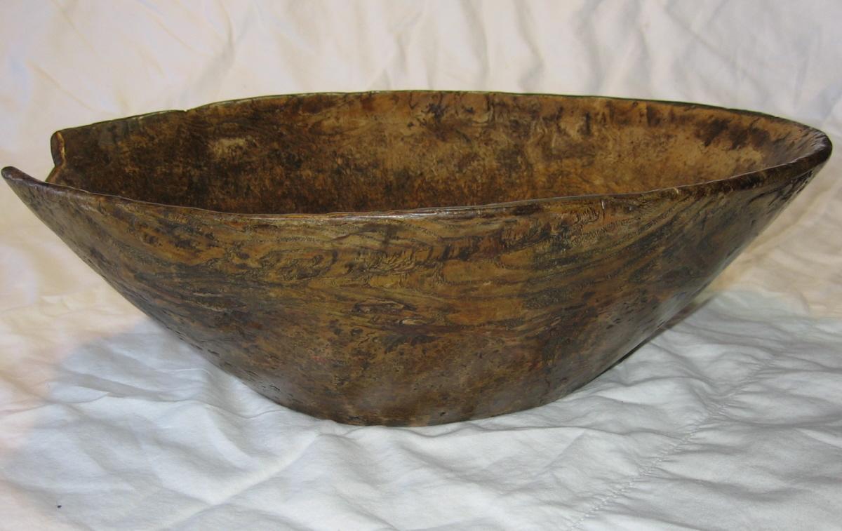 Early American BURL Mix Bowl Wood - HUGE Rare Antique Country Kitchen Antique