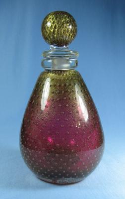 Seguso DECANTER Bottle Gold Foil Bullicante - Italian Art Glass