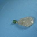 Rose QUARTZ Hand Carved Oriental Pendant Drop - Vintage Estate jewelry