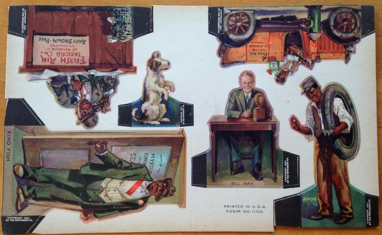 AMOS and ANDY Pepsodent Die Cut - Advertising
