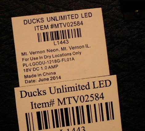 Unique DUCKS UNLIMITED Lighted Head Sign - Sporting