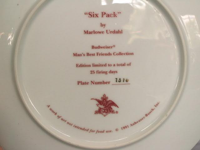 Dalmation 6 Pack BUDWEISER Decorative Porcelain Plate - Advertising