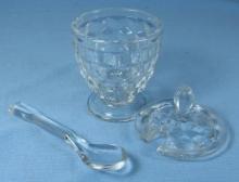Open Salt & Spoon Group - Glass Salt Dip with Spoons