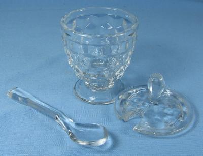 Open Salt & Spoon Group - Glass Salt Dip with Spoons