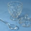 Open Salt & Spoon Group - Glass Salt Dip with Spoons