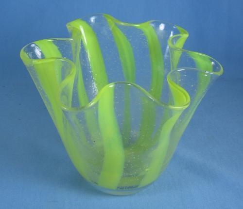 Murano Art Glass Vase - Antique Italian Handkerchief Vase