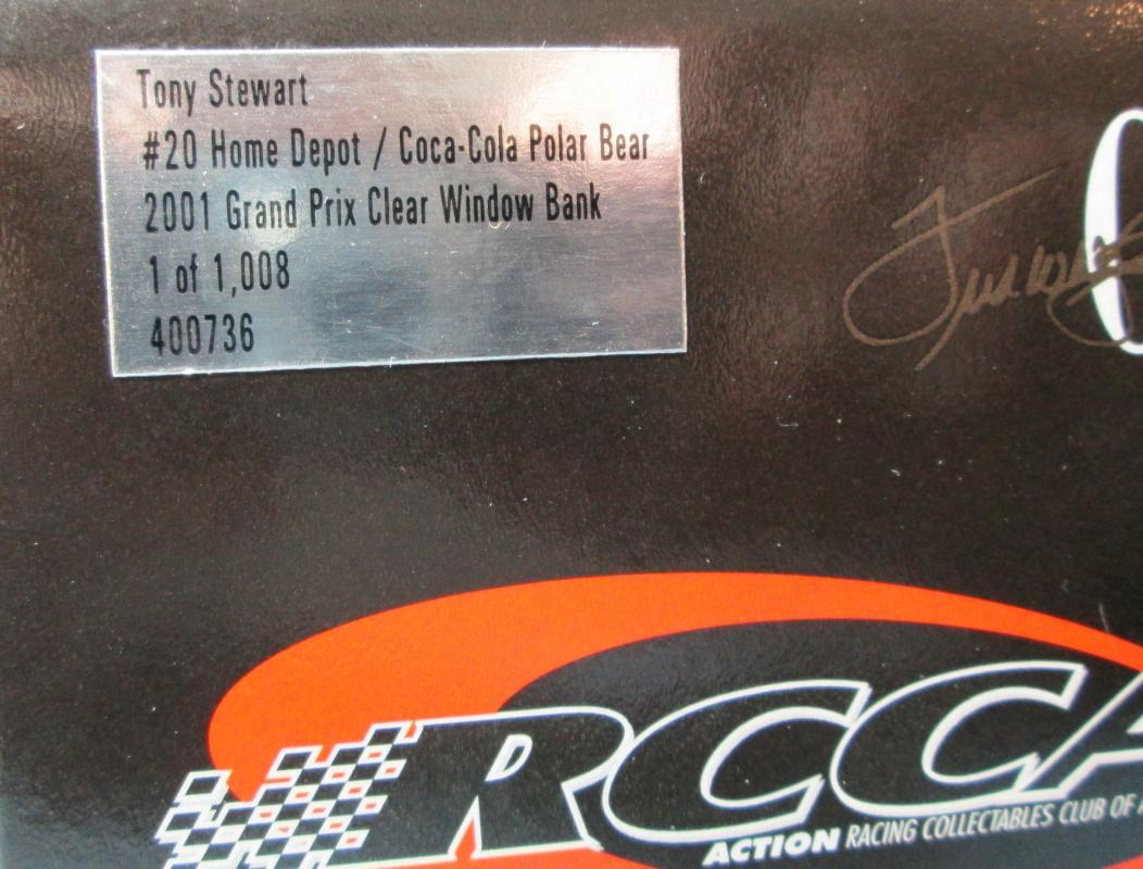 BANK Limited edition nascar 1:24 Scale Die Cast Limited Edition NASCAR Car Replica TONY STEWART Adult Collectible Toy