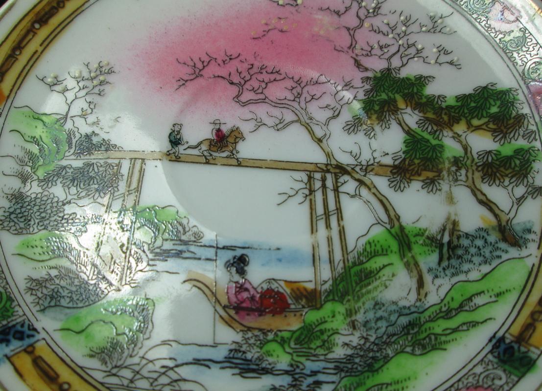 MORIAGE 3pc set Group Porcelain Trio or Triplet - Japan Plate Cup & Saucer