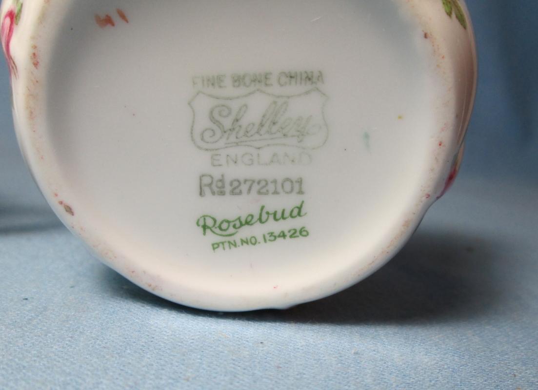 Shelley ROSEBUD Creamer & Sugar - Pottery Vintage Porcelain