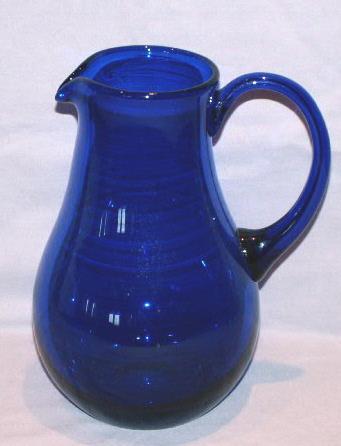 Cobalt Glass Water Pitcher