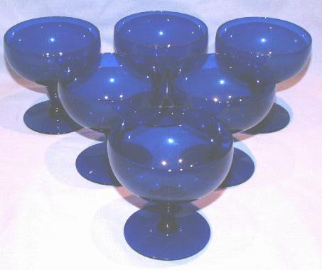 5 Cobalt Glass Sorbet Cups