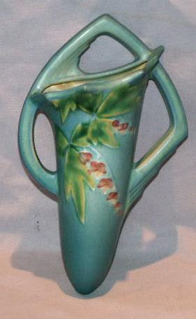 ROSEVILLE Blue BLEEDING HEART Wall Pocket - Pottery