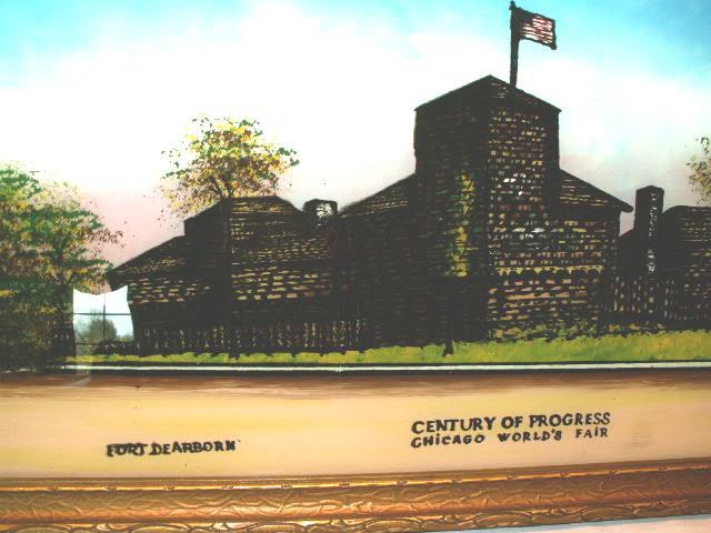 CENTURY OF PROGRESS 1933 Chicago World's Fair Reverse Painting - Advertising