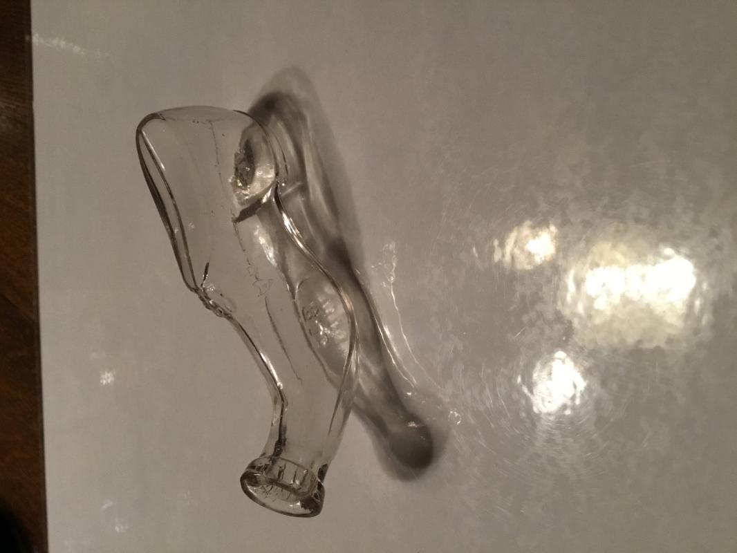 Figural Shoe Ink Well Inkwell - Glass