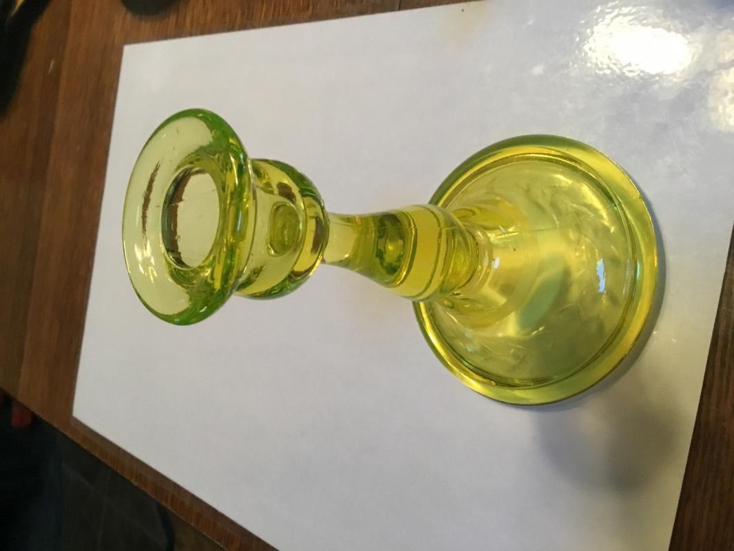 Vaseline Candle Stick - Glass