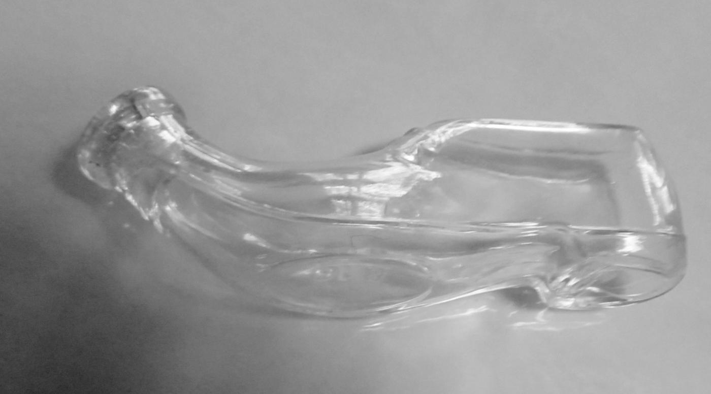 Figural Shoe Ink Well Inkwell - Glass