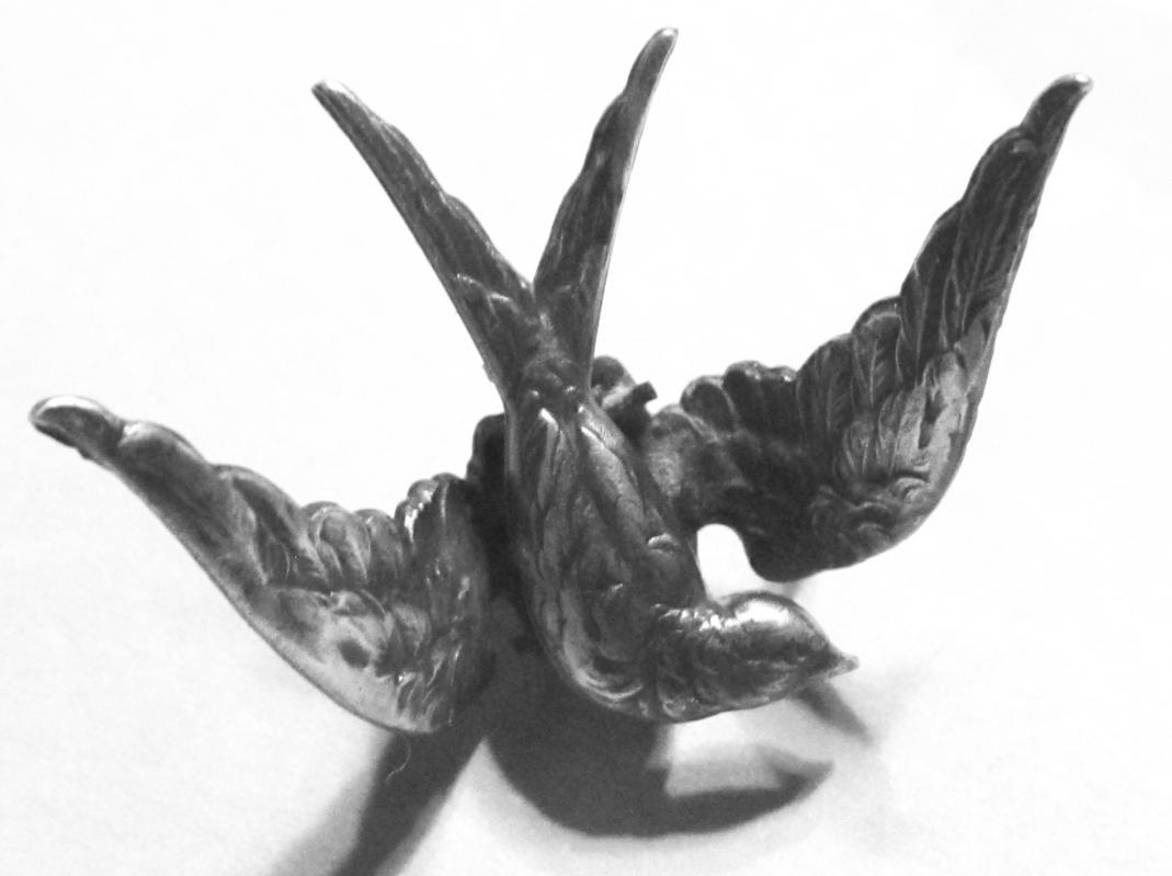 Sterling Silver Blue Bird Pin - Jewelry