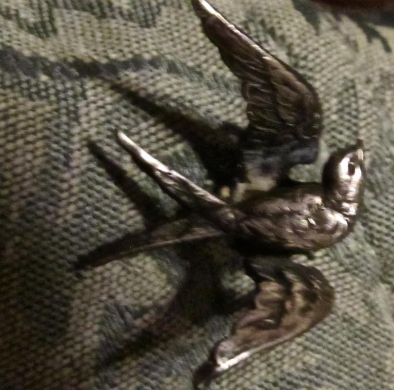 Sterling Silver Blue Bird Pin - Jewelry