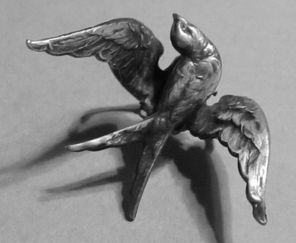 Sterling Silver Blue Bird Pin - Jewelry