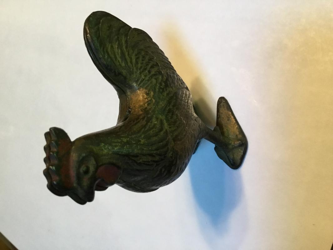 Rooster Bank Cast Iron Figureal