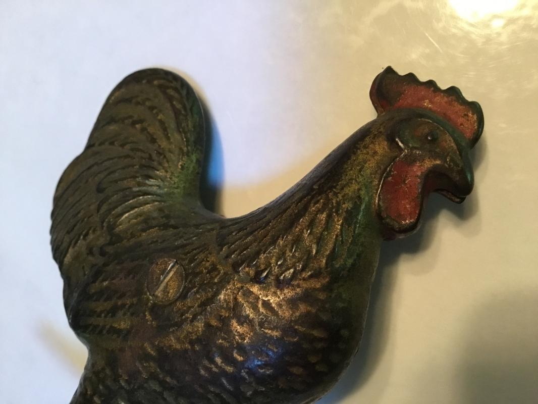 Rooster Bank Cast Iron Figureal