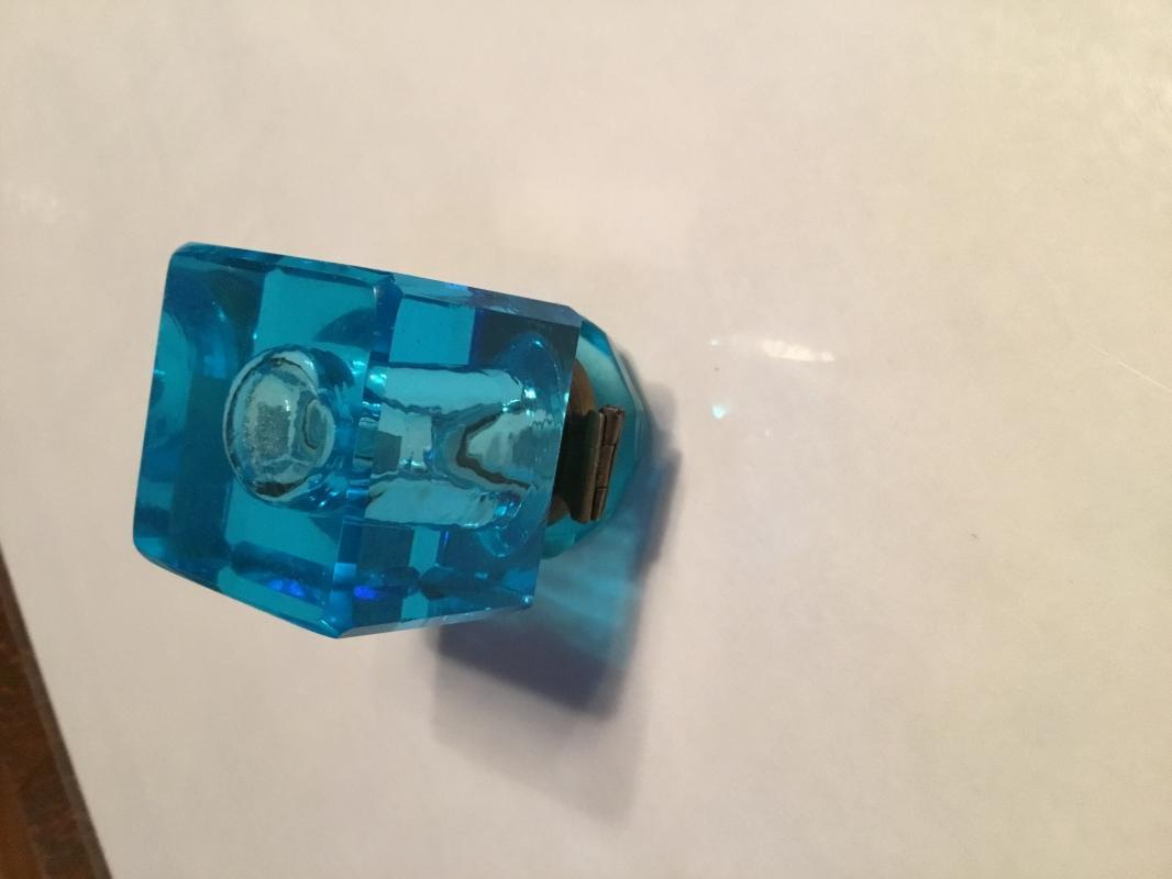 Blue Glass Inkwell - Glass