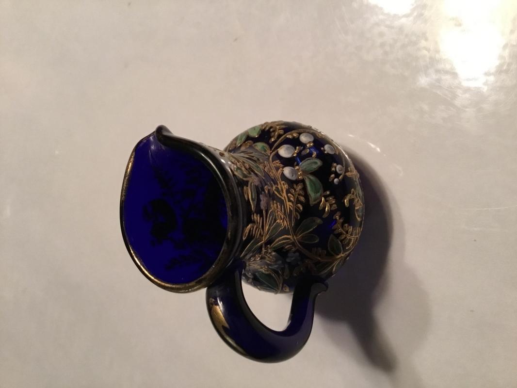 MOSER Enameled Cobalt Mini Creamer - Glass
