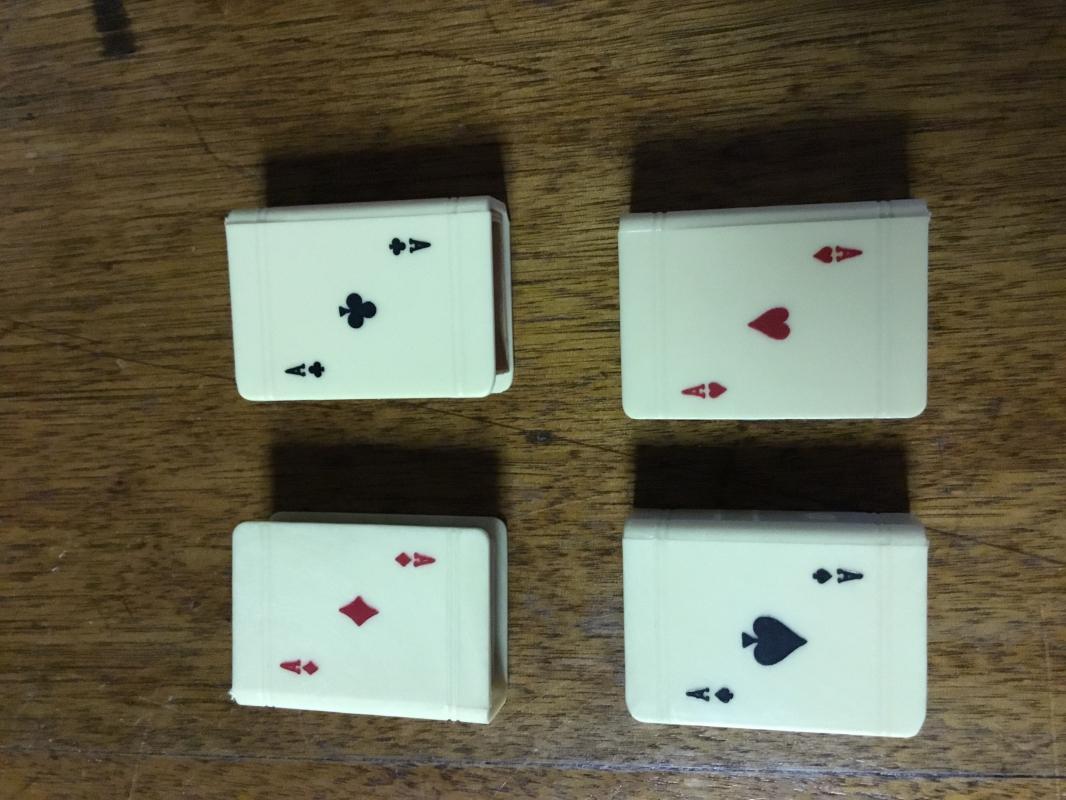 4 Celluloid Matchbox Bridge SPADES - Tobacciana