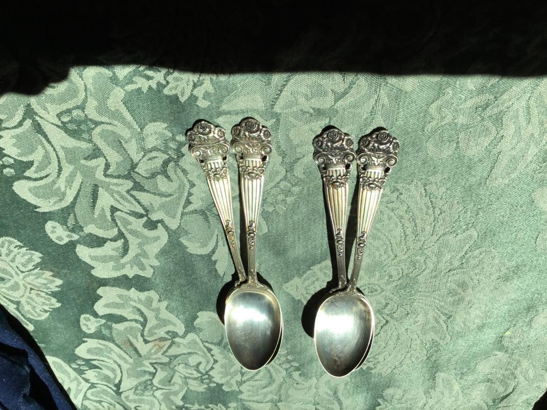 4 Sterling SilverTOWLE COLONIAL Teaspoons 1895