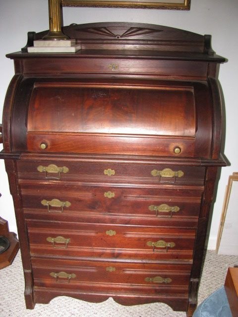 Walnut Cylinder Desk with Gallery