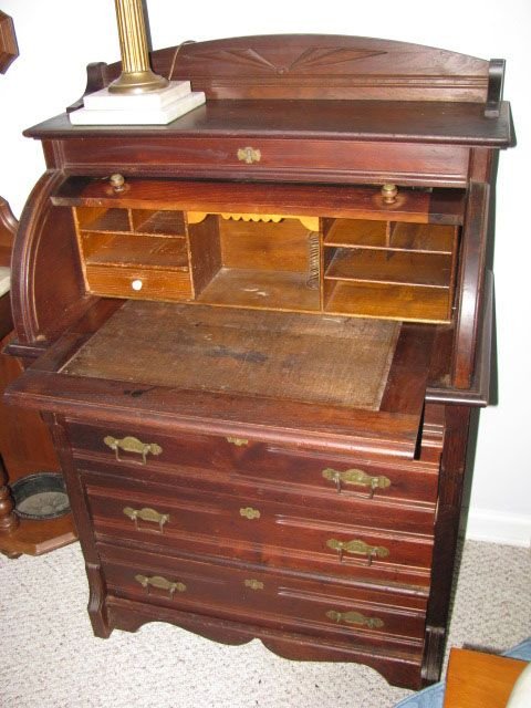 Walnut Cylinder Desk with Gallery