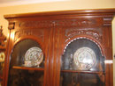 Carved Walnut Bookcase Two Doors