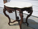 Turtle Top Victorian Marble Top Lamp Table