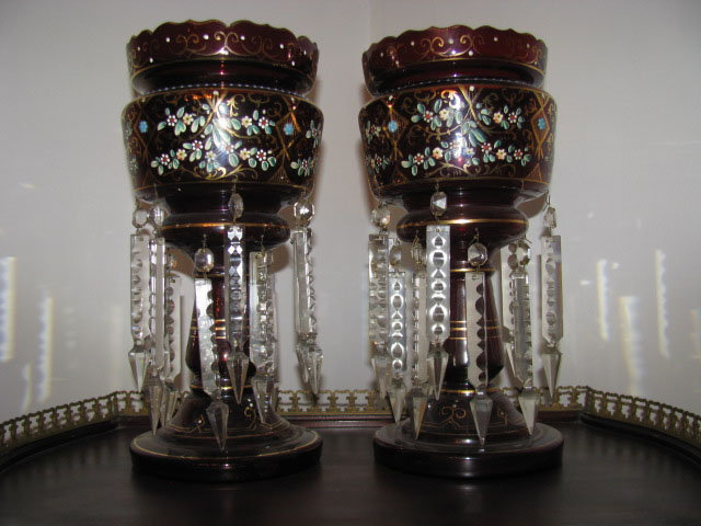 Ruby Mantel Lustres - Pair