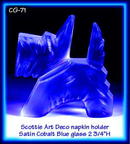 4 CZECH COBALT BLUE SCOTTIE NAPKIN HOLDER #71