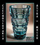 CZECH TURQUOISE CUT GLASS VASE / MOSER ?