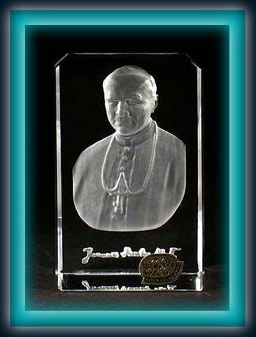 POPE JOHN PAUL CRYSTAL PLAQUE