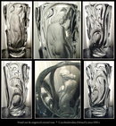 CZECH ART DECO ENGRAVED CRYSTAL FIGURAL FEMALE VASE