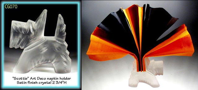 4 CZECH FIGURAL BLACK SCOTTIE NAPKIN HOLDER