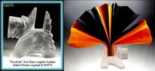 4 CZECH FIGURAL CRYSTAL SCOTTIE NAPKIN HOLDER /