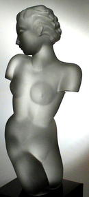 CZECH ART DECO GLASS SCULPTURE NUDE FEMALE