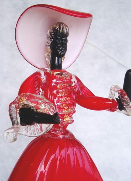 50's VENETIAN GLASS BLACKAMOORE FIGURE