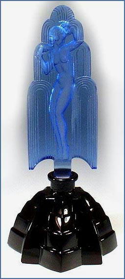 CZECH DECO PERFUME BOTTLE NUDE IN THE FOUNTAIN