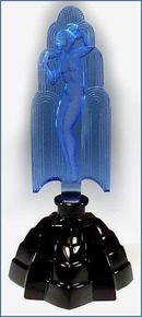 CZECH DECO PERFUME BOTTLE NUDE IN THE FOUNTAIN