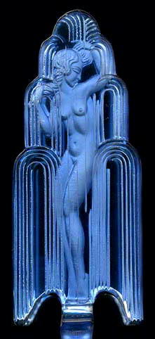 CZECH DECO PERFUME BOTTLE NUDE IN THE FOUNTAIN