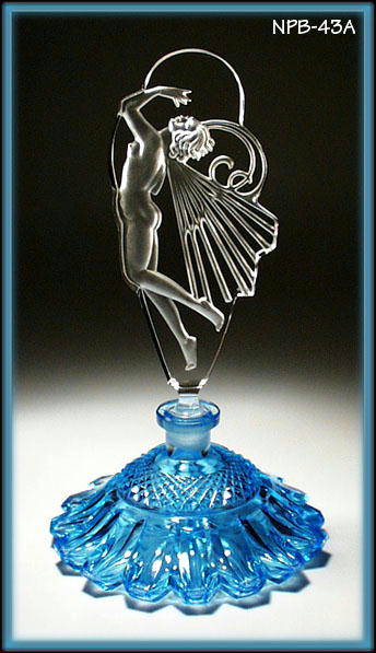Femme au Naturel Aqua blue glass perfume bottle